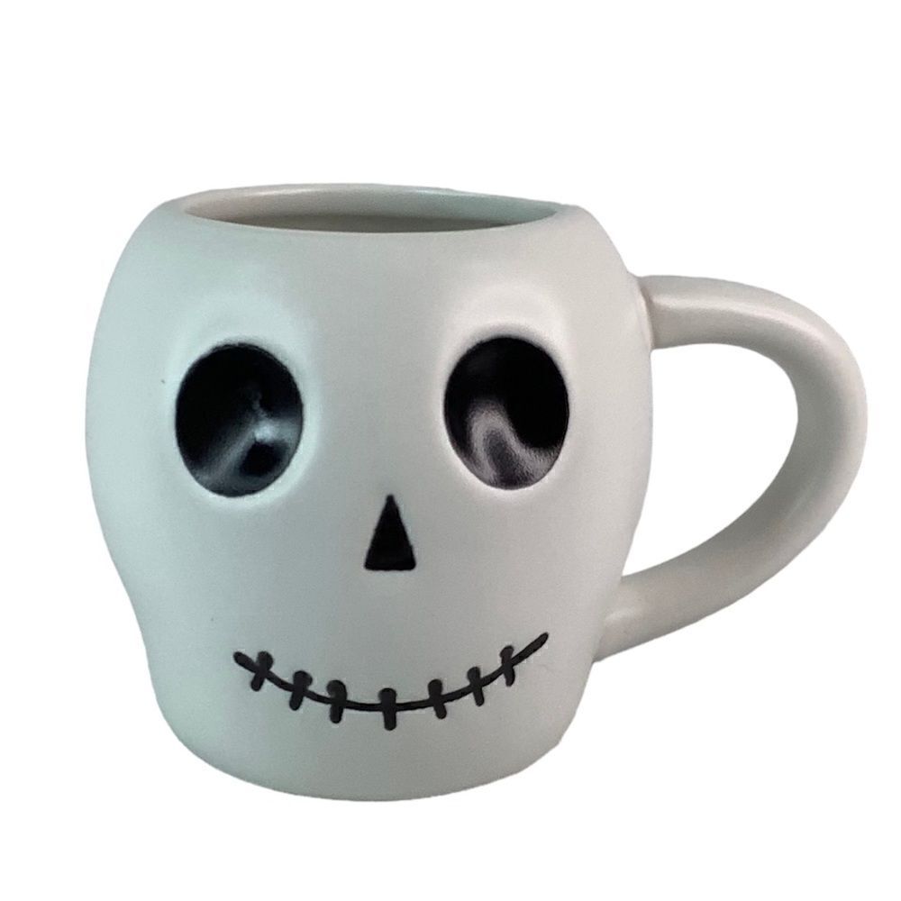 Target Spritz White Halloween Skeleton Skull Stoneware Figural 12oz Mug